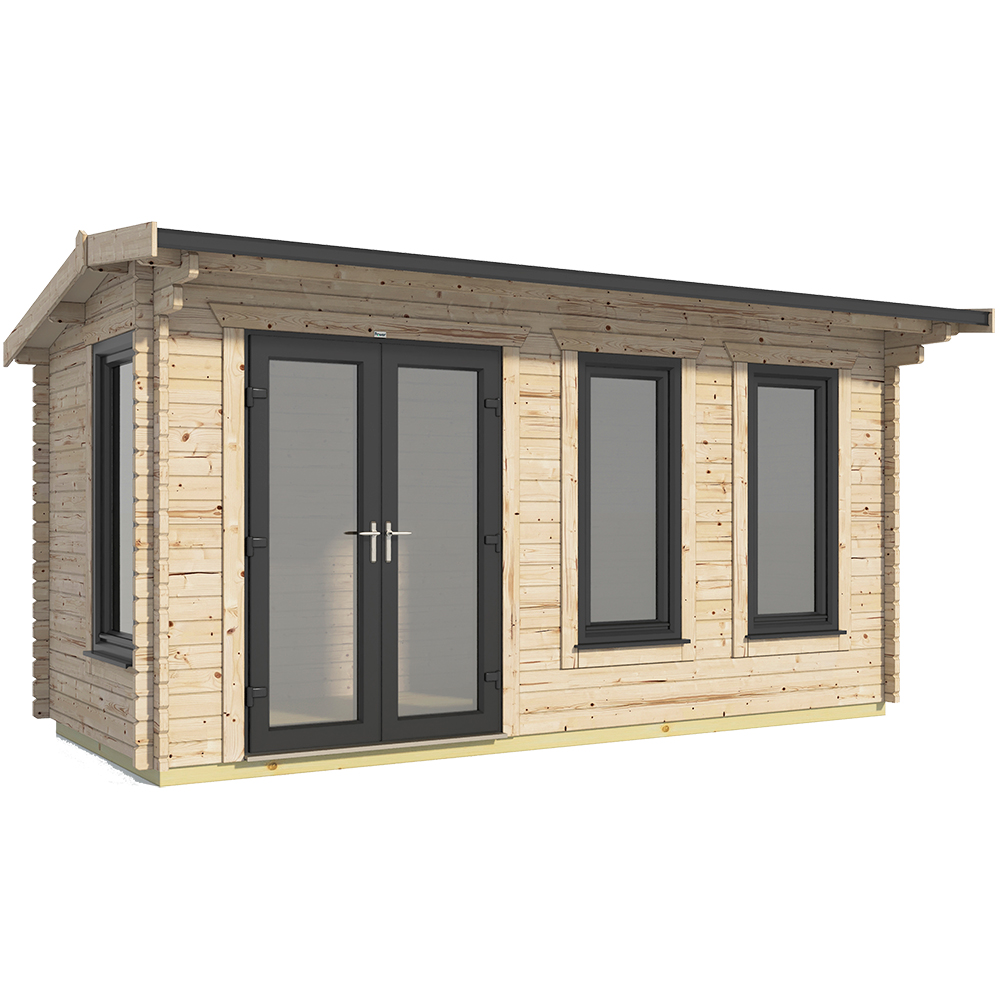 Power Sheds 18 x 8ft Left Double Door Apex Log Cabin Image 1