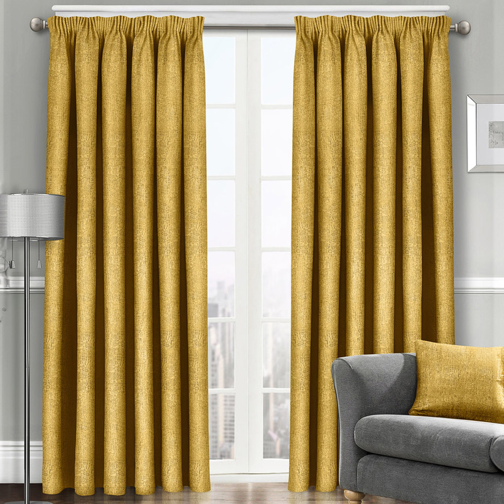 Velosso Westwood Ochre Curtains 117 x 189cm Image 1