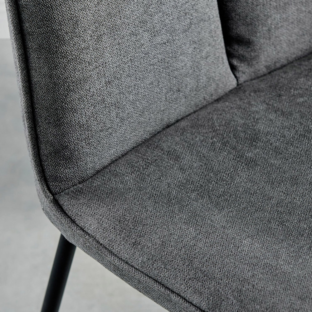 Furniturebox Nova Harley 4 Seater Round Dining Set Black High Gloss and Dark Grey Image 7