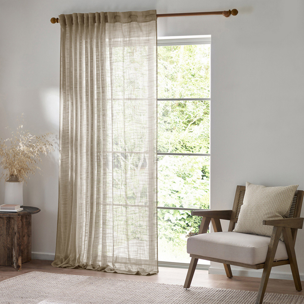 Yard Cirrus Sheer Tab Top Linen Curtain Panel 250 x 290cm Image 6