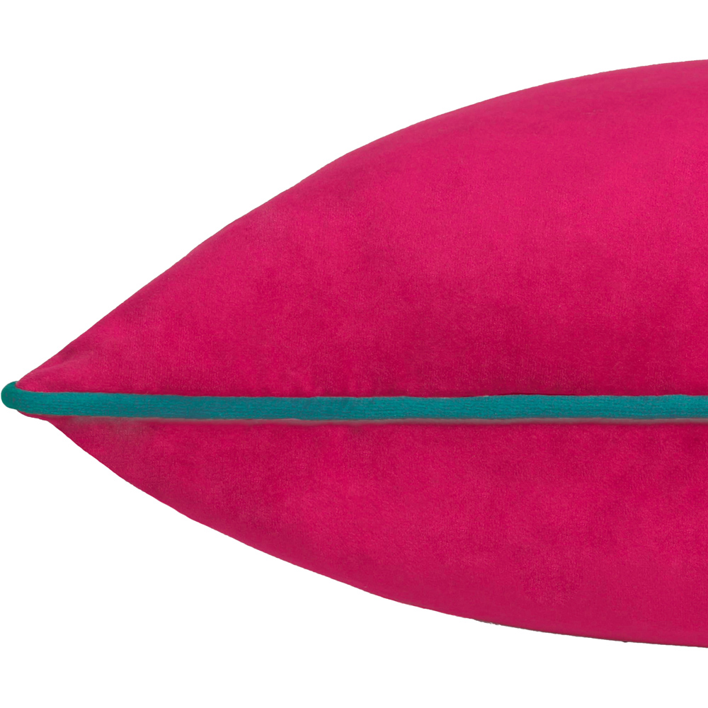 Furn Meridian Raspberry and Teal Velvet Cushion 45 x 45cm Image 4