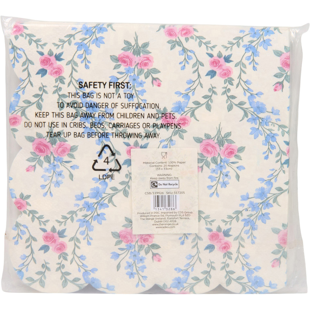 Pack of 20 Modern Floral Napkins Image 5