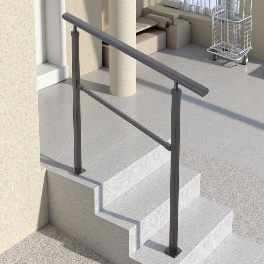 Living and Home Carbon Steel Stair 3 Step Handrail 67 x 96.5cm Image 1
