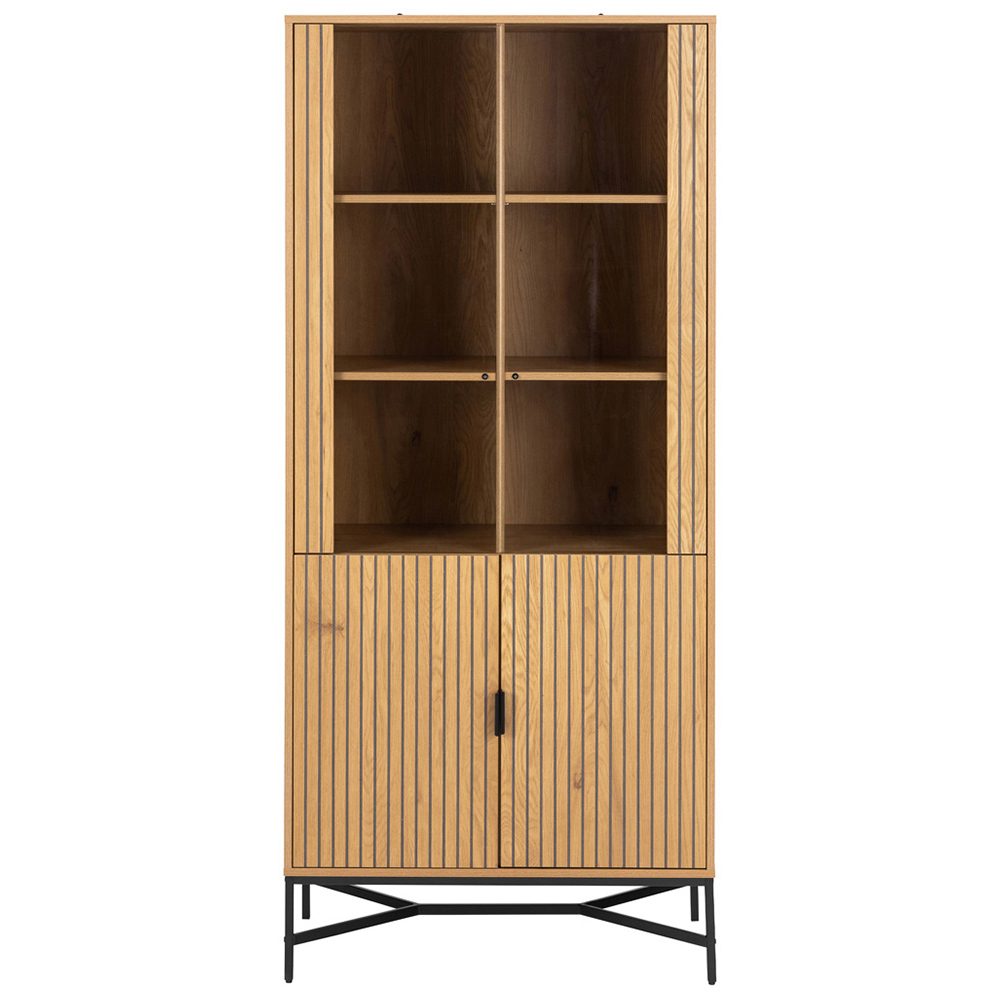 Florence Jaipur 4 Door 2 Oak Glass Cabinet Image 3
