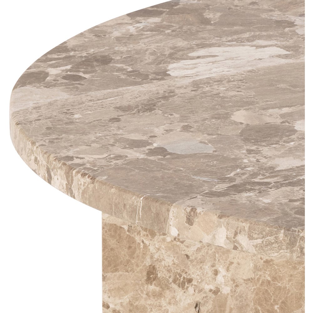 Florence Vega Brown Marble Round Coffee Table Image 5