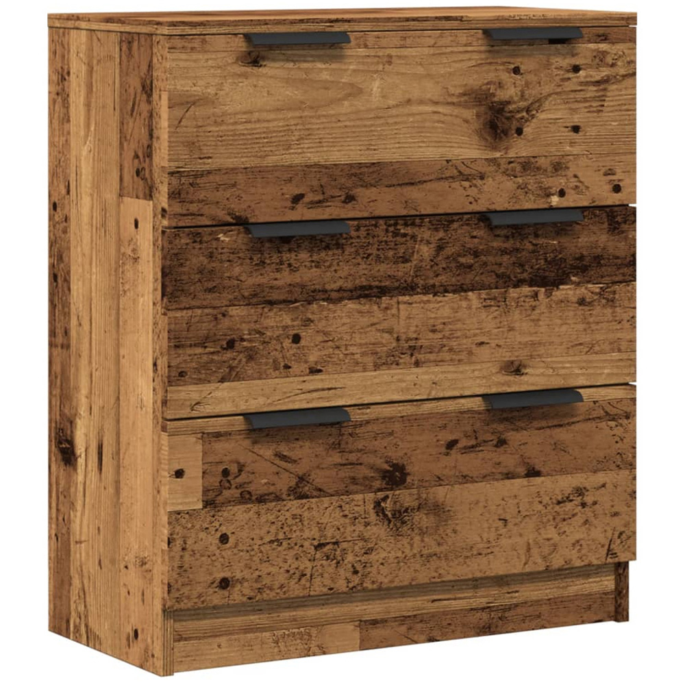 vidaXL 3 Drawer Old Wood Small Sideboard Image 2