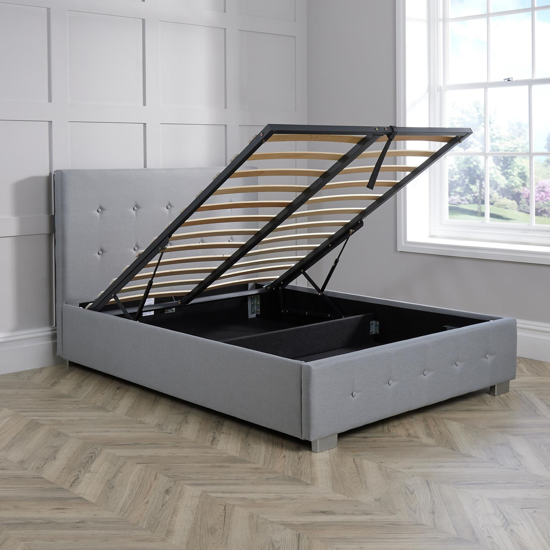 Home Source Savannah King Size Gas End Lift Ottoman Bed Image 7