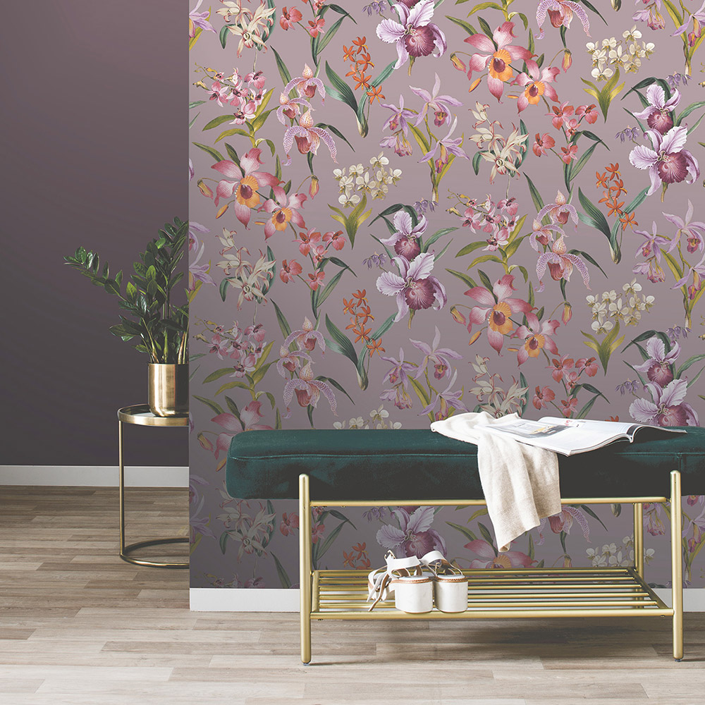 Rasch Maya Lilac Wallpaper Image 2