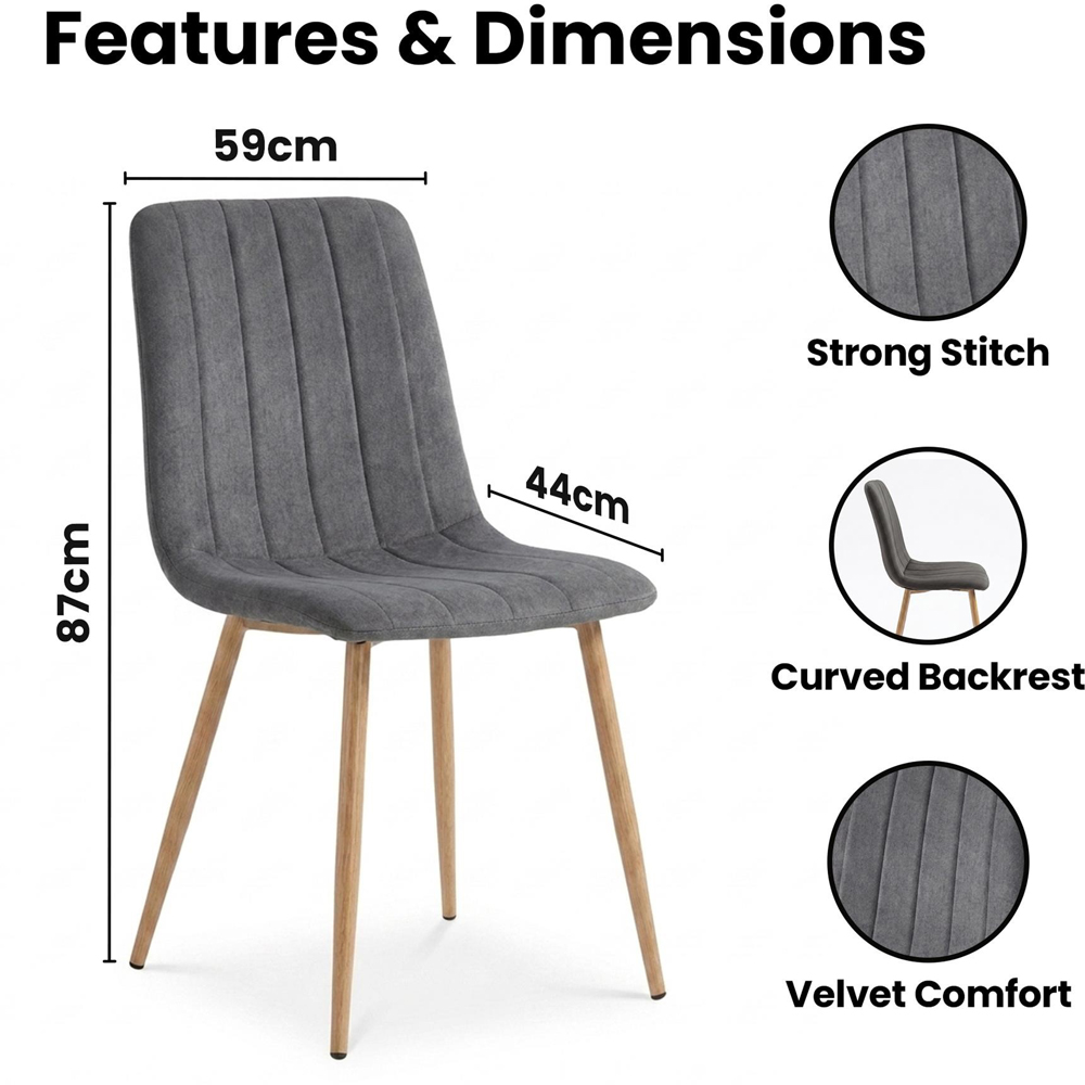 Kosy Koala 4 Seater Wood Effect Round Dining Set Grey Image 8