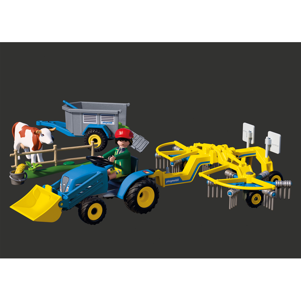 Playmobil Small Tractor with Hay Swather Play Set 84 Piece Image 4
