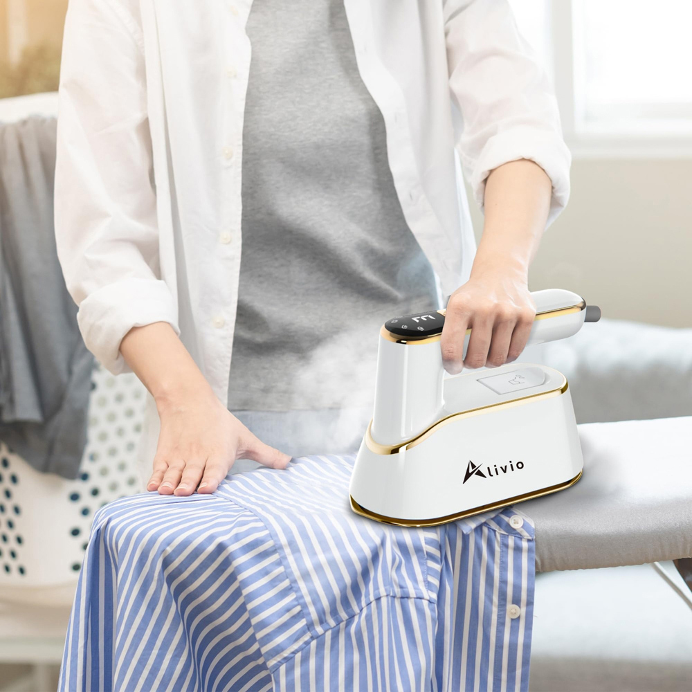 Alivio 2-in-1 White Steam Iron with LCD Screen and 180 Degree Rotating Handle Image 4