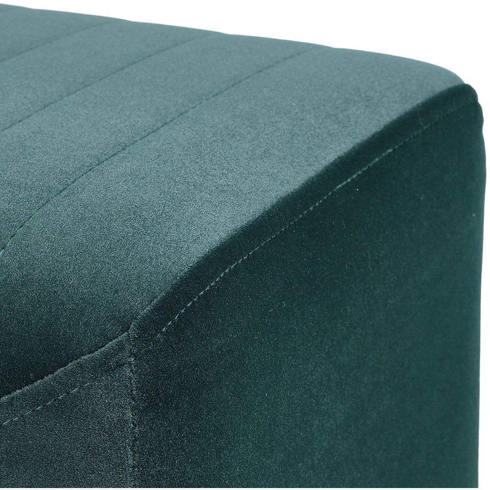 Living and Home Green Rectangle Soft Channel Velvet Stool with Gold Legs Image 6