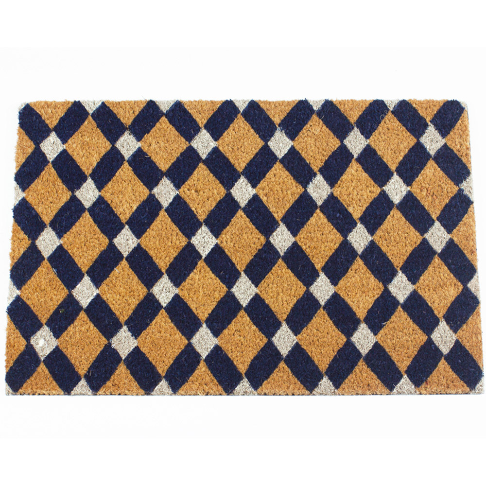 Eselle Astley Tile Printed Neutral Coir Door Mat 40 x 60cm Image 1
