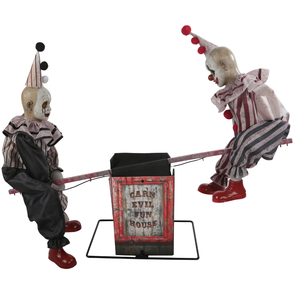 Samuel Alexander LED Seesaw Clowns Animated Halloween Decoration Prop 91cm Image 1