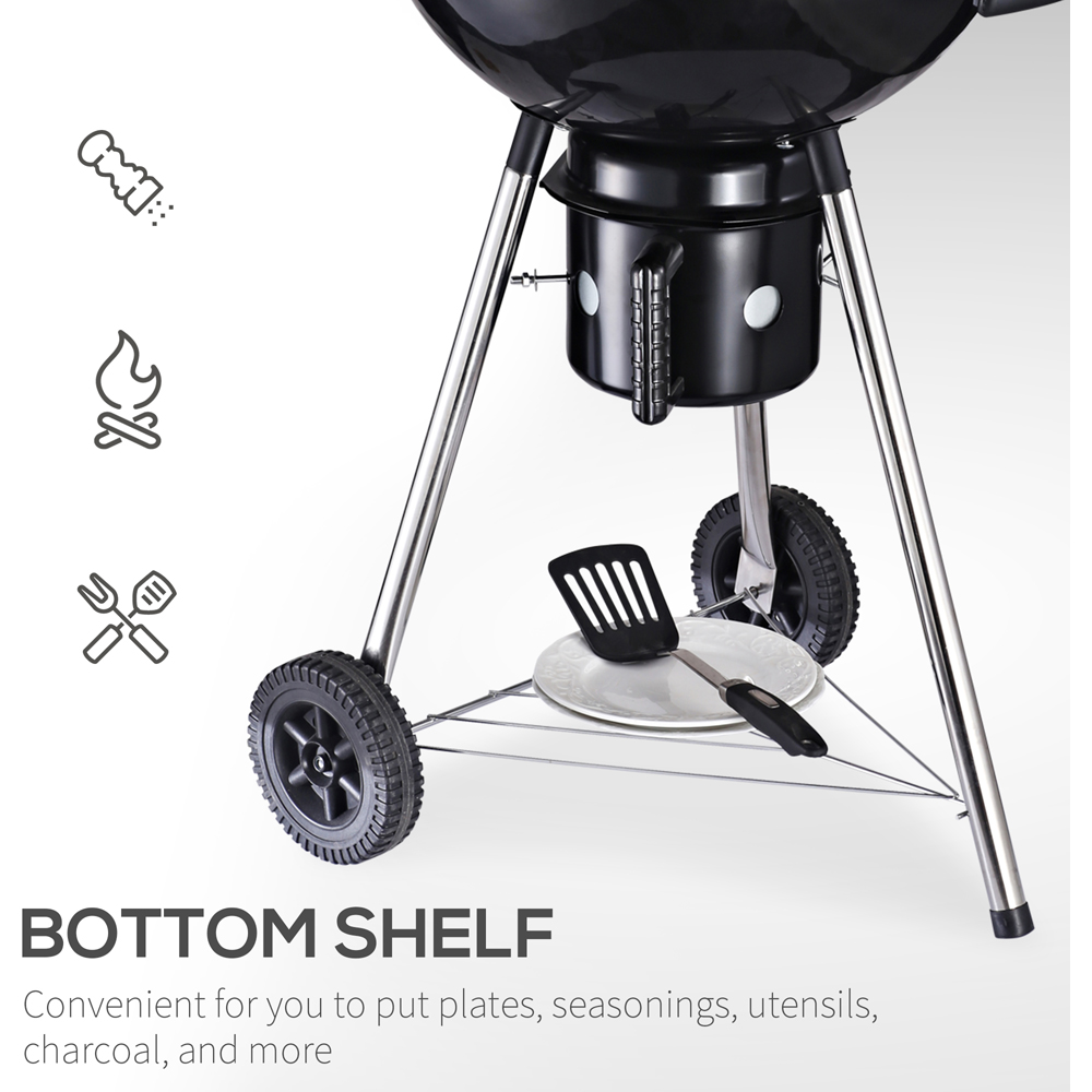 Outsunny Black Freestanding Charcoal Barbecue Grill Image 5