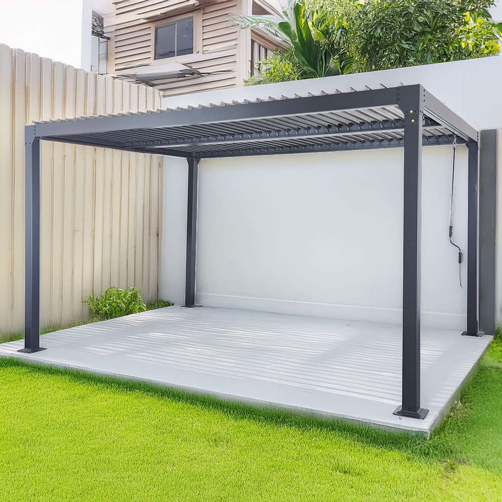 Oseasons 3 x 4m Aluminium Rectangular Louvered Pergola Gazebo Image 1