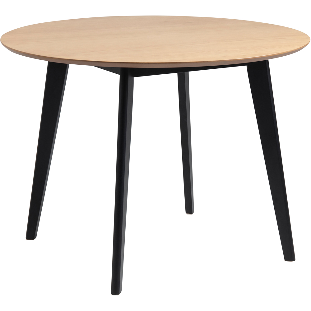 Florence Roxby 4 Seater Round Dining Table Set Oak and Black Image 2