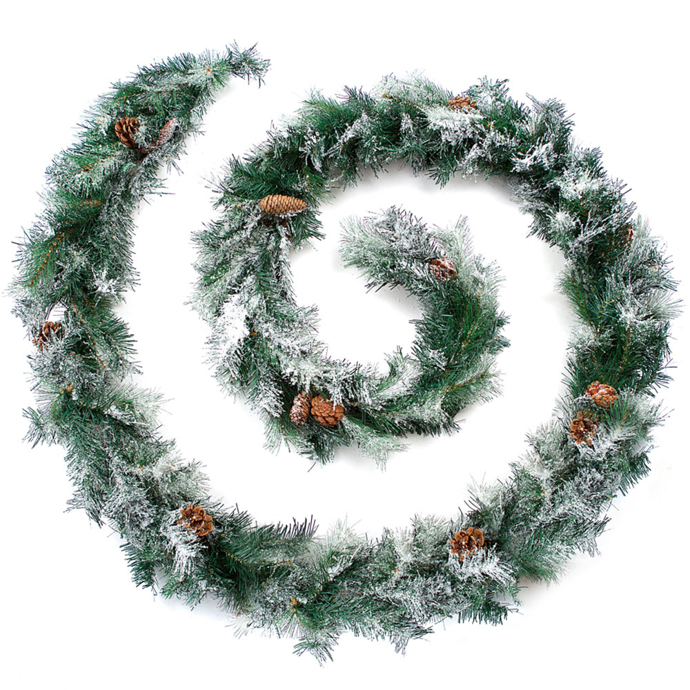 Best Artificial Christmas Garland with Frosted Colorado Pine and Spruce Tips 370cm Image 1