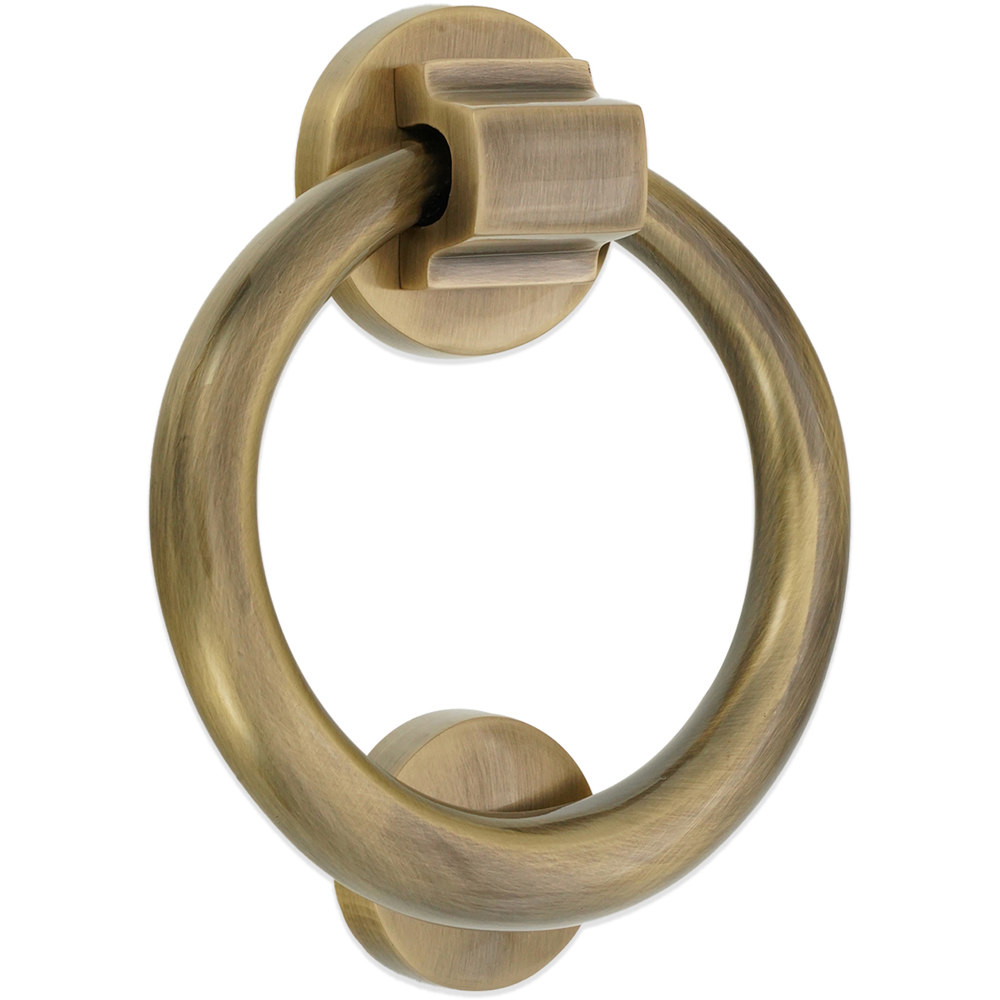 Spira Brass Antique Brass Ring Door Knocker Image 1