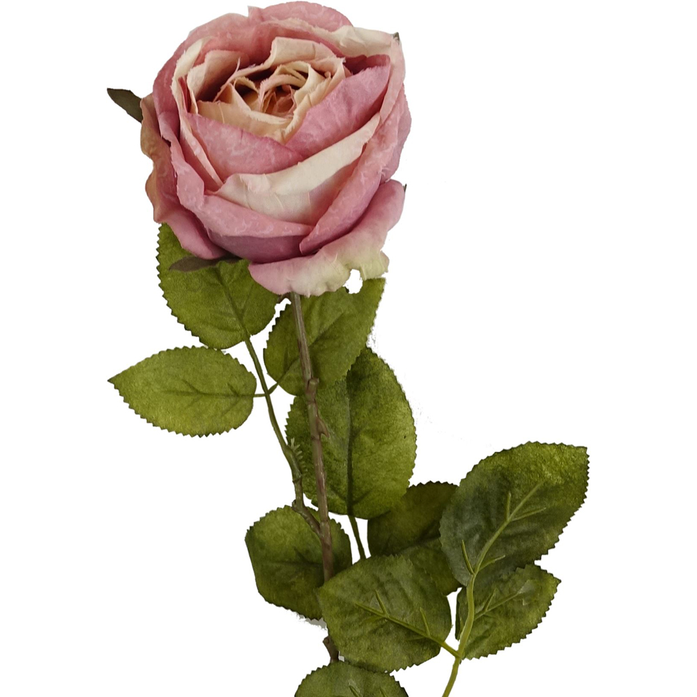 Leaf Light Pink Rose Artificial Stem 70cm 6 Pack Image 7