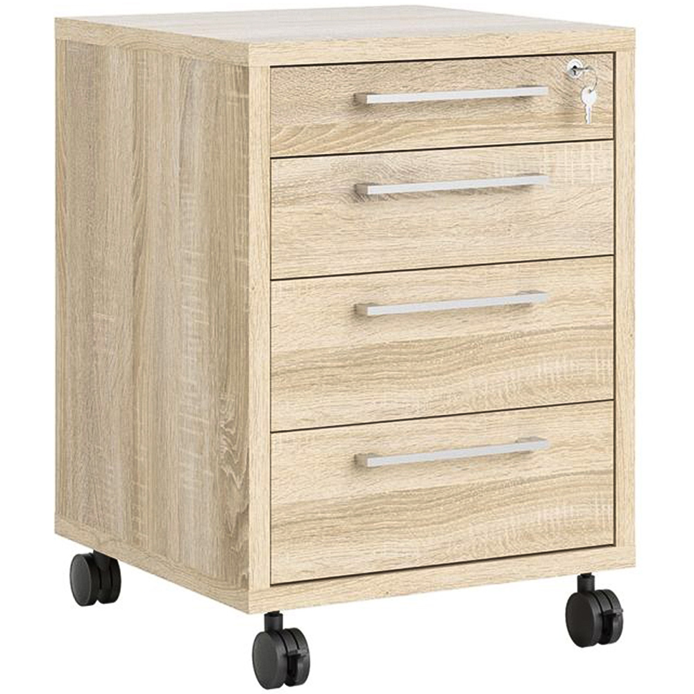 Florence 4 Drawer Oak Mobile Cabinet Image 2