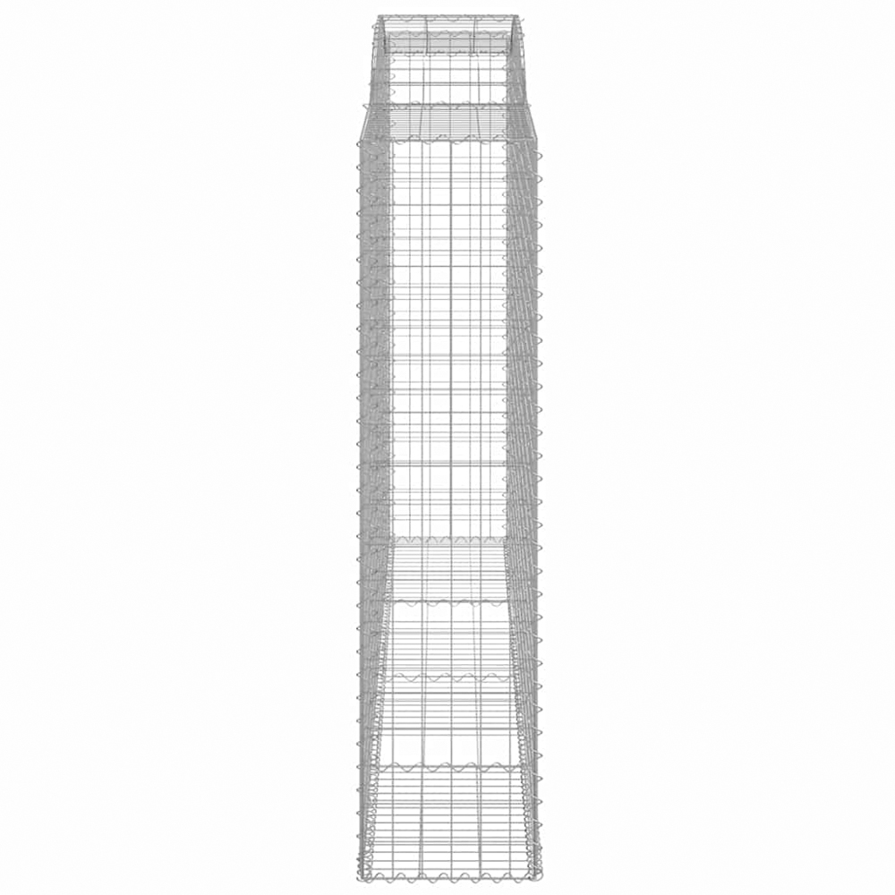 vidaXL Silver Galvanised Iron Arched Gabion Basket 300 x 50 x 200/220cm 12 Pack Image 3