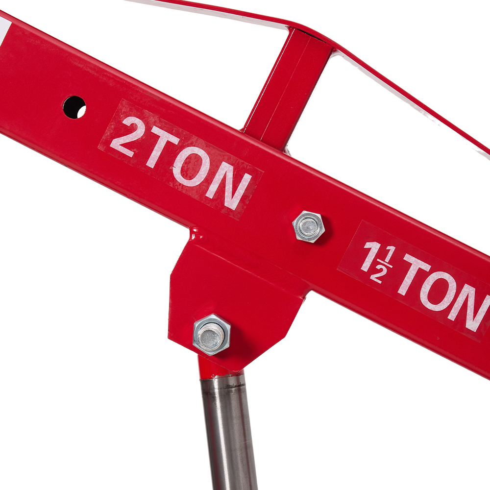 Living and Home Red Adjustable Boom and Wheels Hydraulic and Pneumatic Engine Crane Image 5