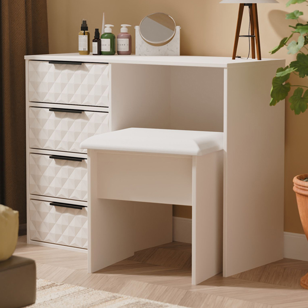 Crowndale Harlequin 4 Drawer Kashmir Matt Vanity Dressing Table Ready Assembled Image 1