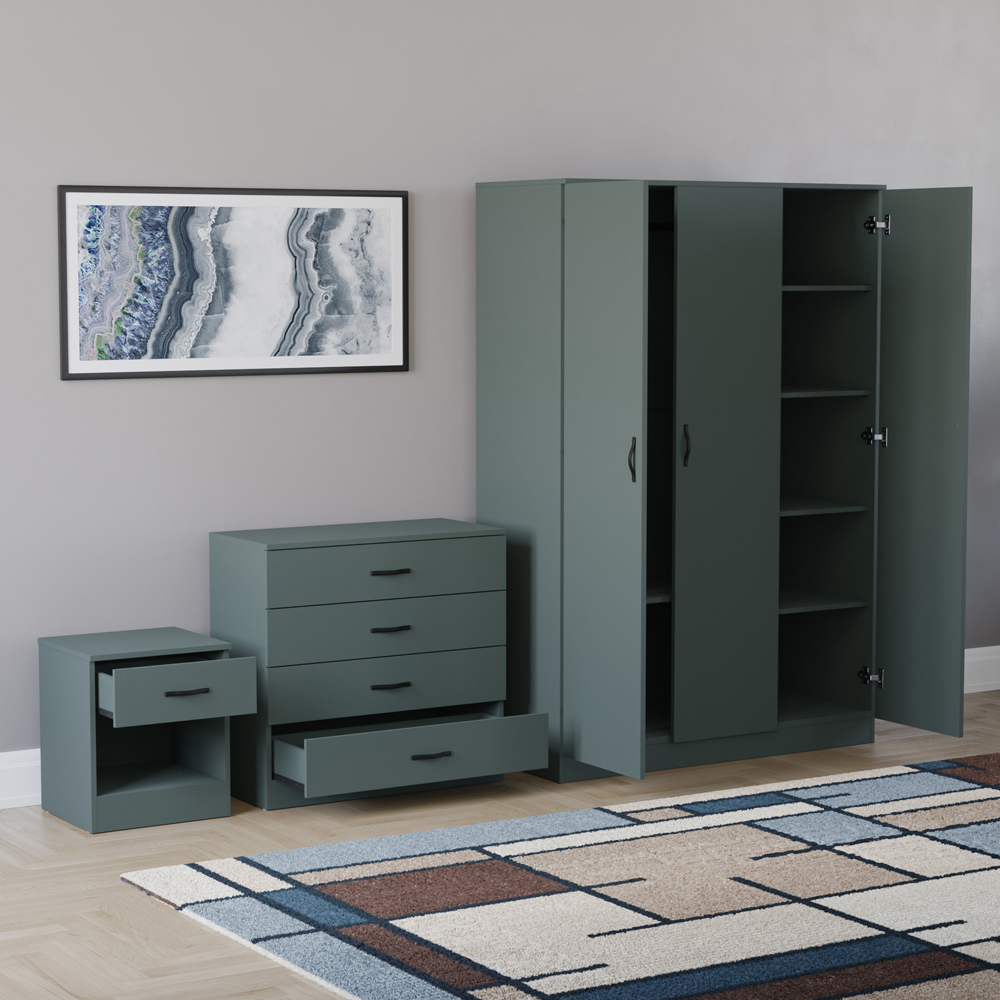VIDA DESIGNS Riano Green 3 Piece Bedroom Furniture Set Image 4