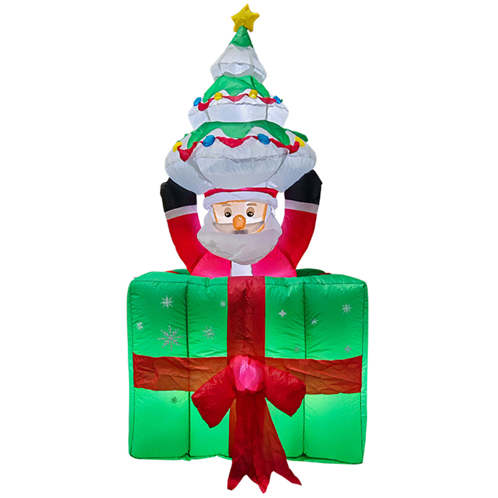 Living and Home Inflatable Liftable Santa Claus with Gift Box LED Christmas Decoration 5.9ft Image 2