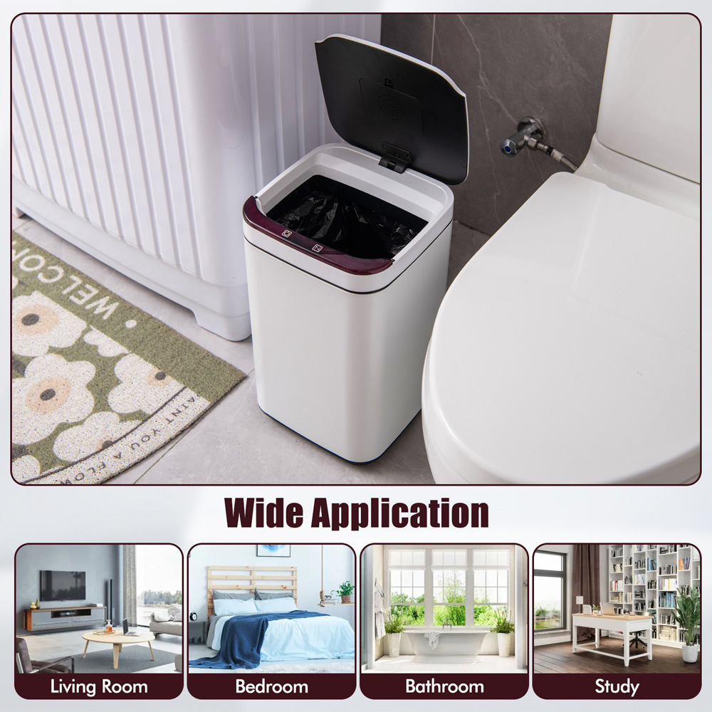 Costway White Intelligent Touchless Bin 13L Image 6