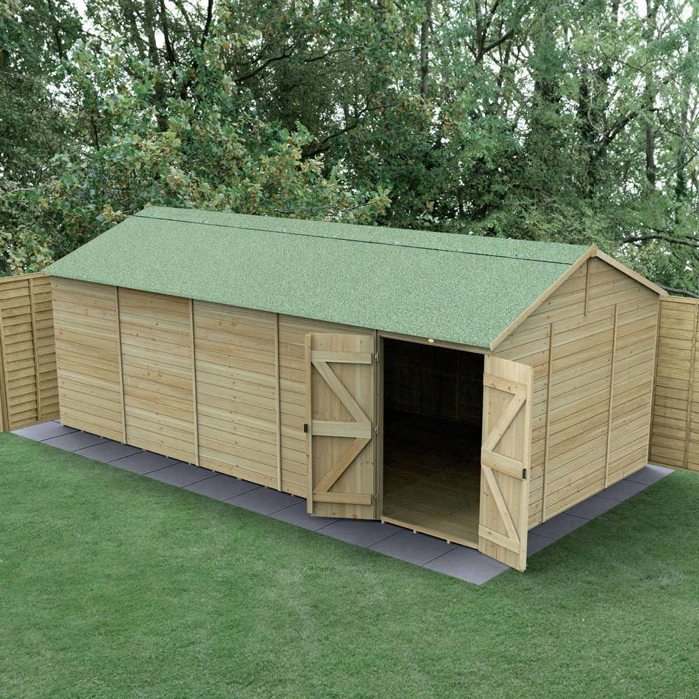 Forest Garden Timberdale 20 x 10ft Tongue and Groove Reverse Apex Garden Shed Image 2