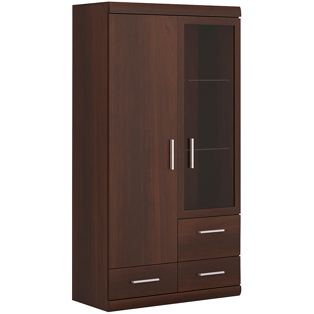 Florence Imperial 2 Door 3 Drawer Dark Mahogany Display Cabinet Image 2