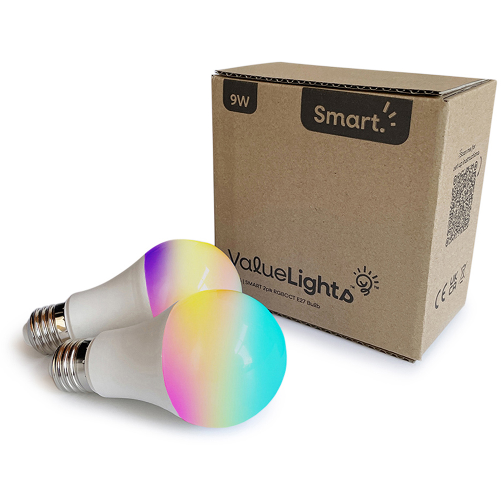 ValueLights 2 Pack E27 App Control RGB Smart Light Bulb Image 3