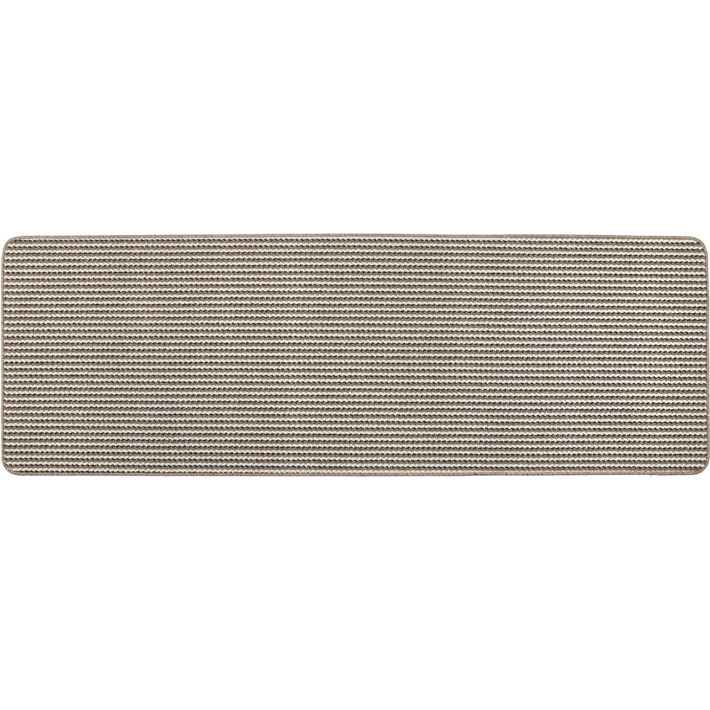 My Mat White and Brown Twist Stripe Stain Resistant Runner 67 x 200cm Image 1
