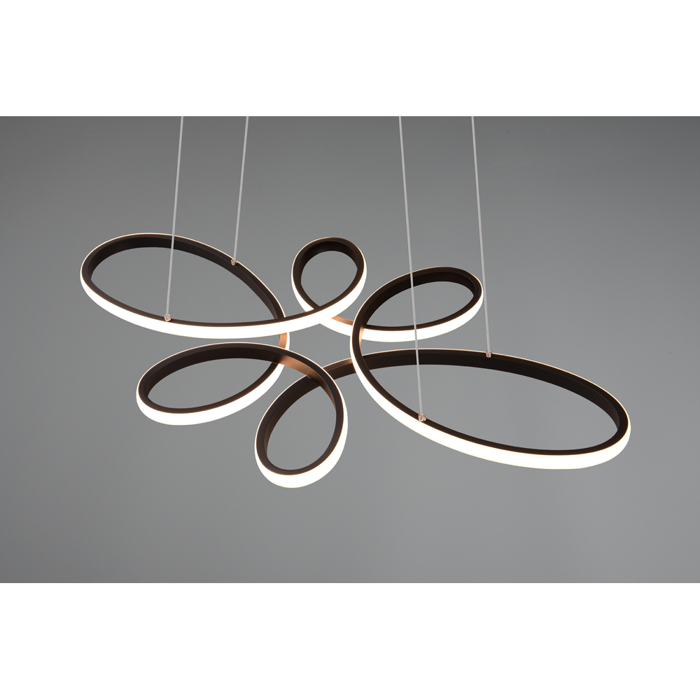 TRIO Fly Black Matt Integrated LED Ceiling Pendant Light Image 6