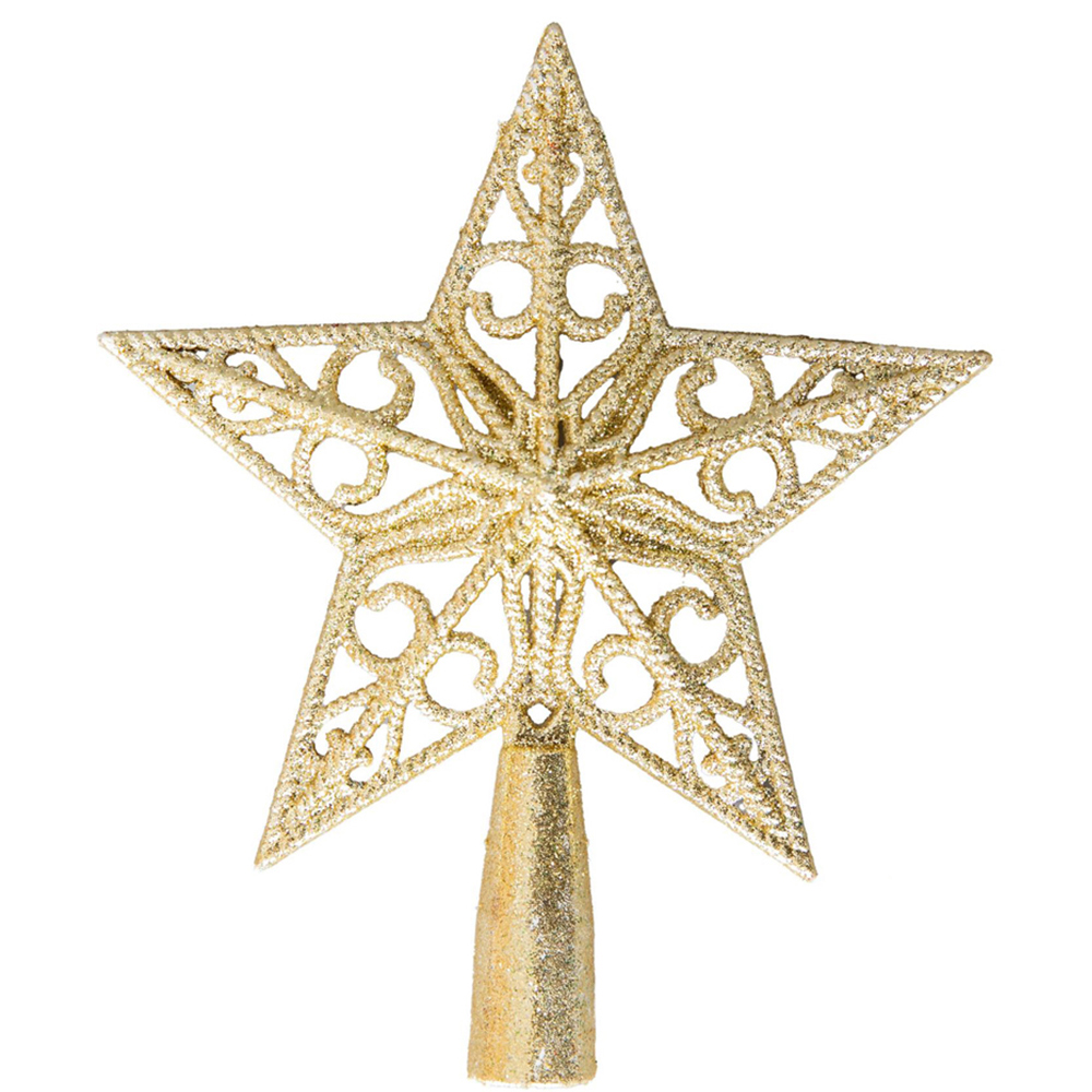 Shatchi Gold Glitter Star Tree Topper Image 1
