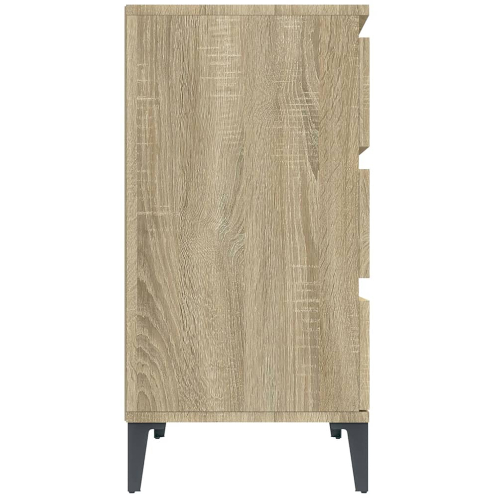vidaXL 3 Drawer Sonoma Oak Sideboard with Metal Legs Image 6