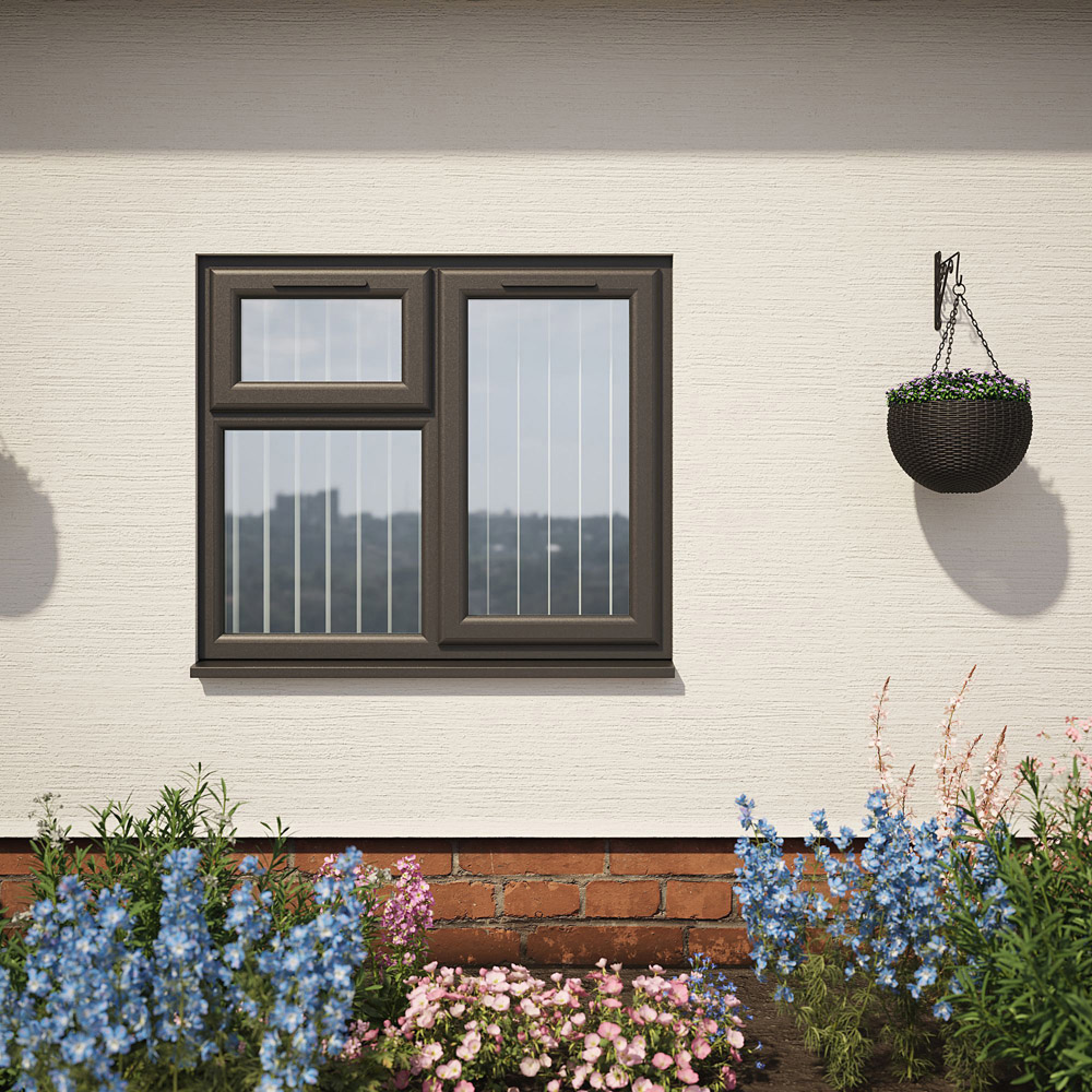 Crystal Black and White RH Side Hung and Top Opener Clear Double Glazed Window 1190 x 1190mm Image 5