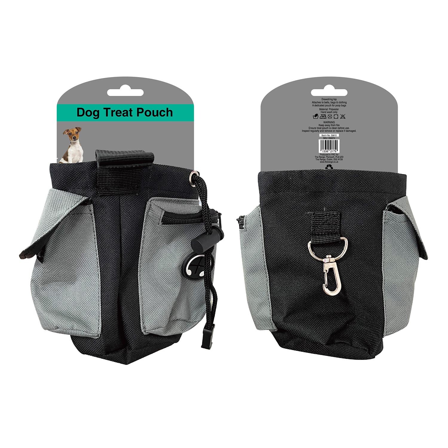 Grey and Black Dog Treat Pouch Image