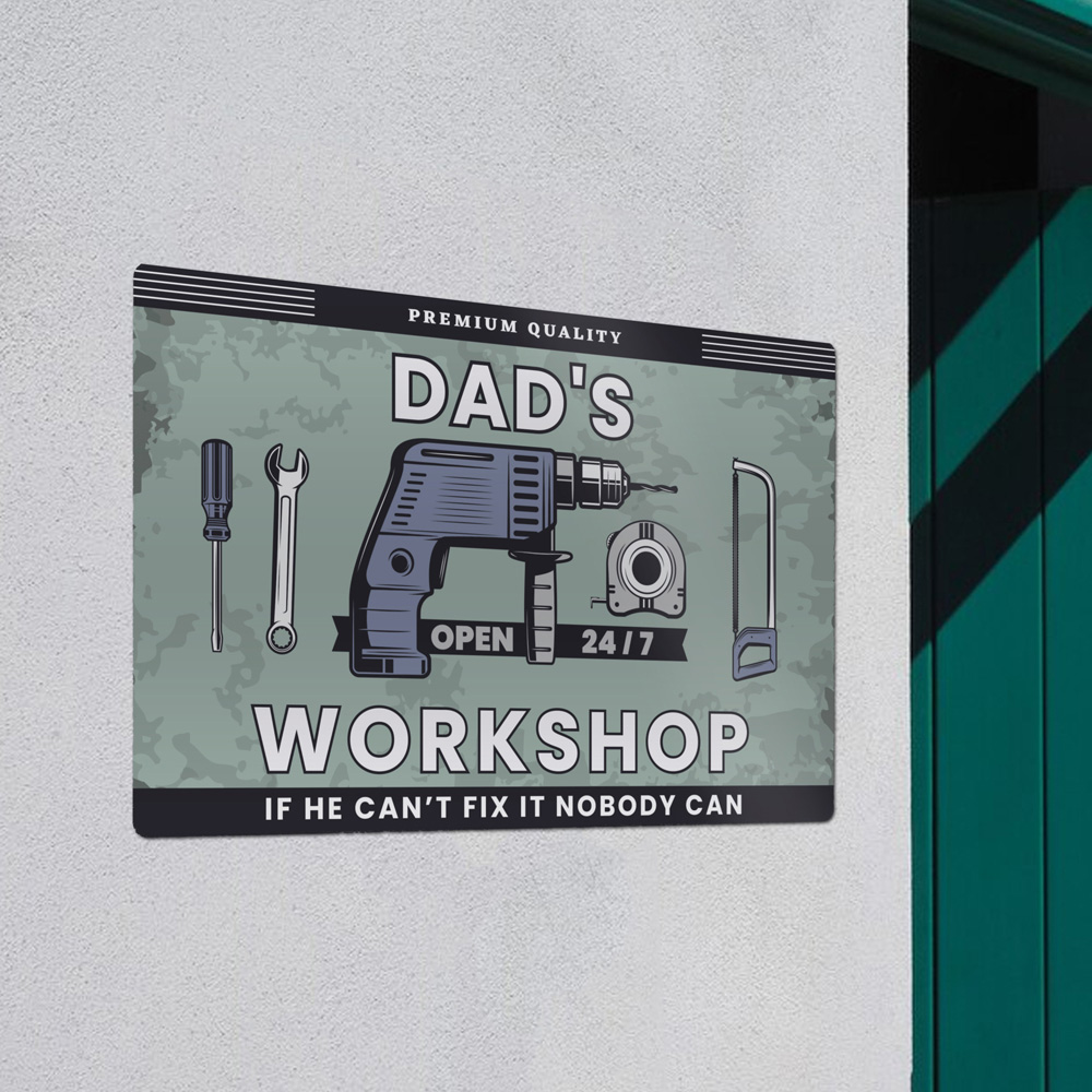 Personalised Memento Company Personalised Workshop Metal Sign Image 3