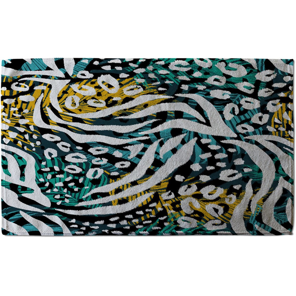 Benjamin Tate Design Tropical Leaves and Animal Print Kitchen Towel 3 Pack Image 1
