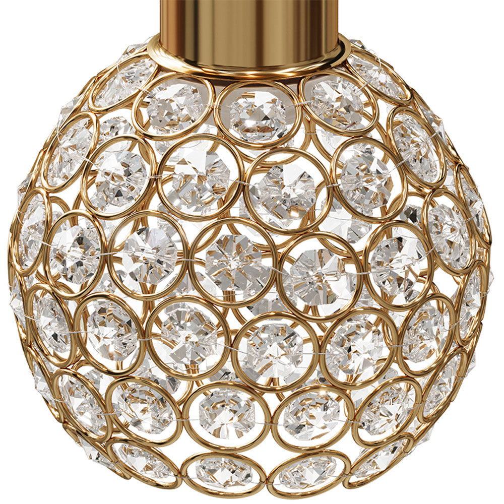 Living and Home Gold Iron Spherical Clear Glass Shade E27 Pendant Light Image 3