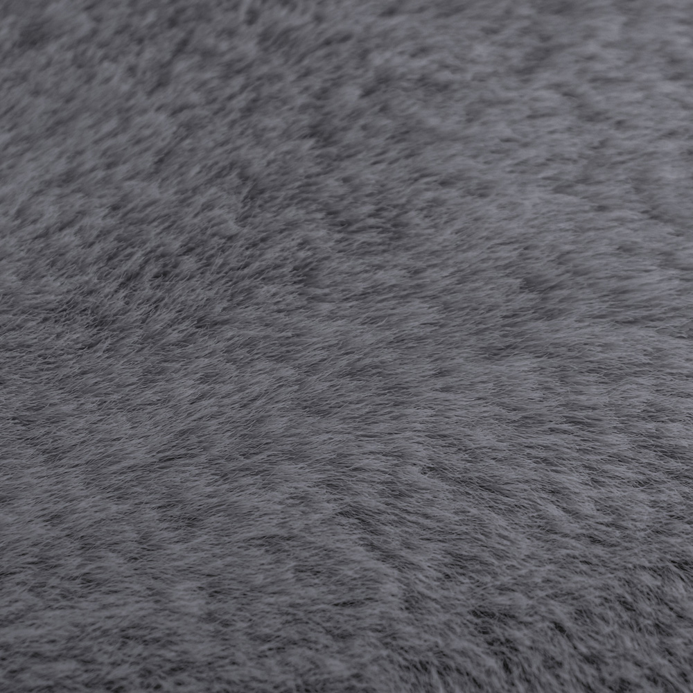 JVL Dark Grey Faux Fur Rug 60 x 90cm Image 7
