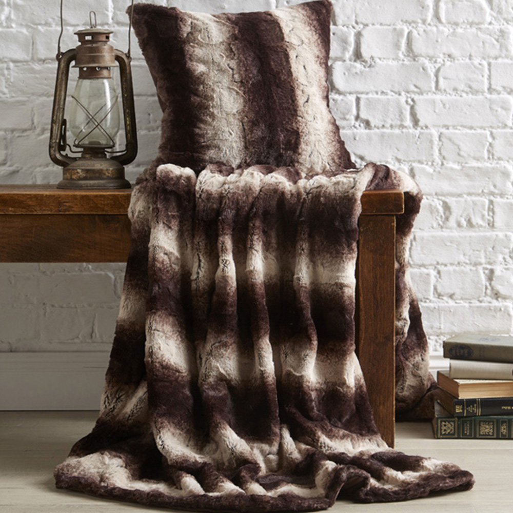 Bellissimo Chocolate Faux Fur Throw 130 x 180cm Image 2