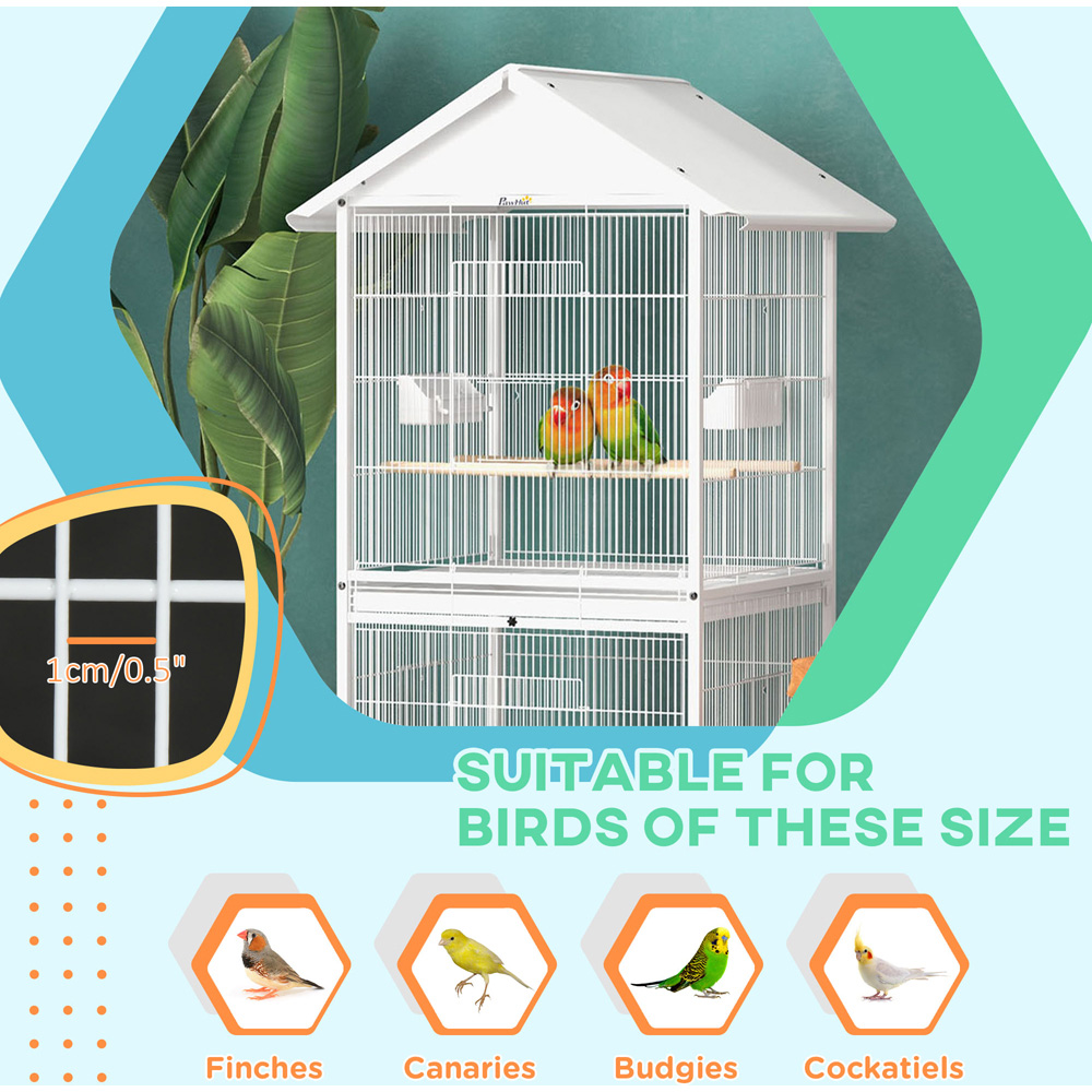 PawHut 2 Tier Large White Bird Cage Image 2