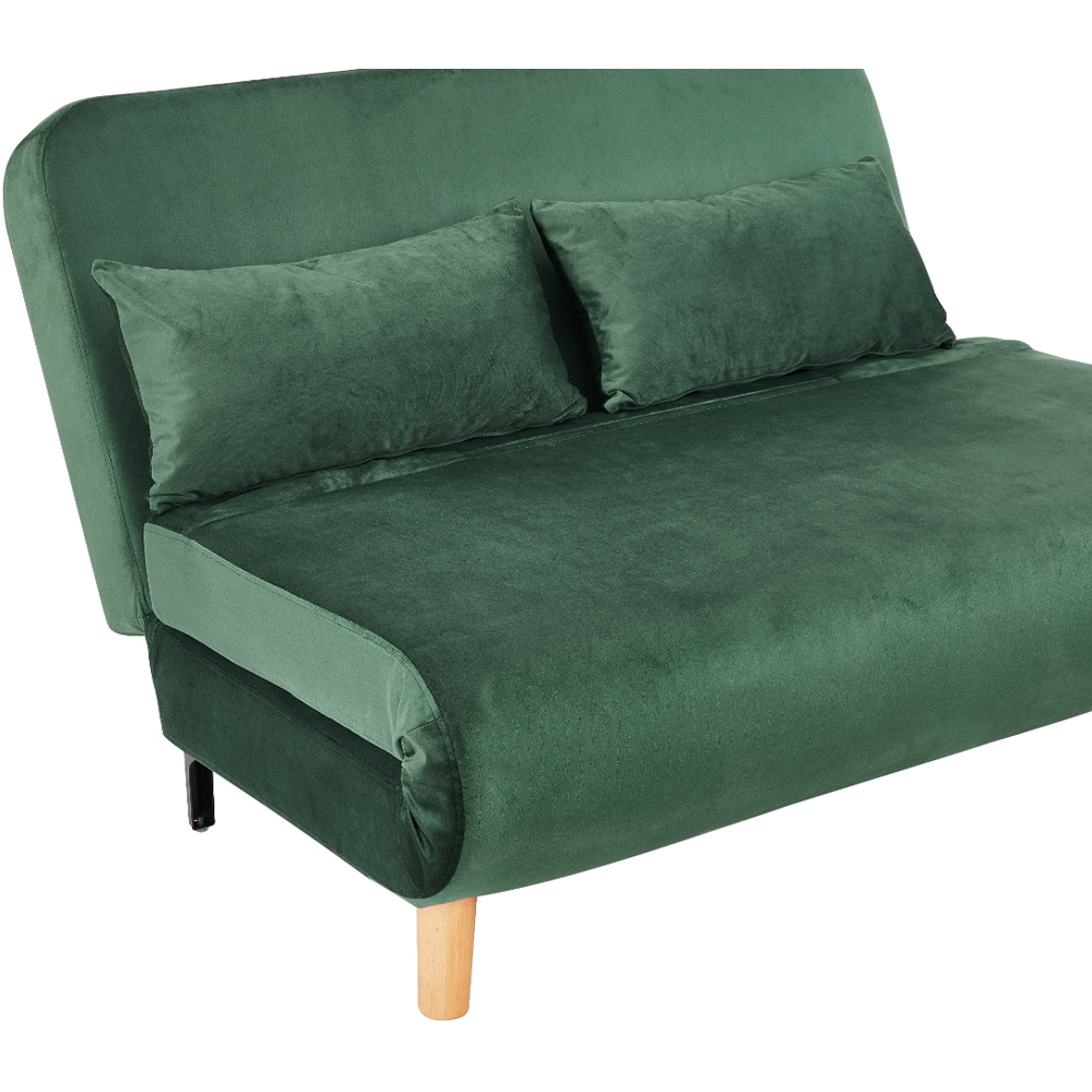 Home Detail Keller 2 Seater Green Velvet Sofa Bed Image 6