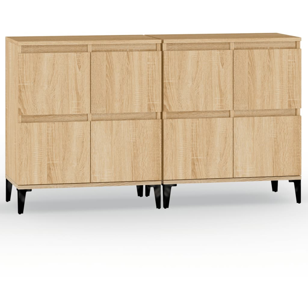 vidaXL 4 Door Sonoma Oak Sideboard Set of 2 Image 2