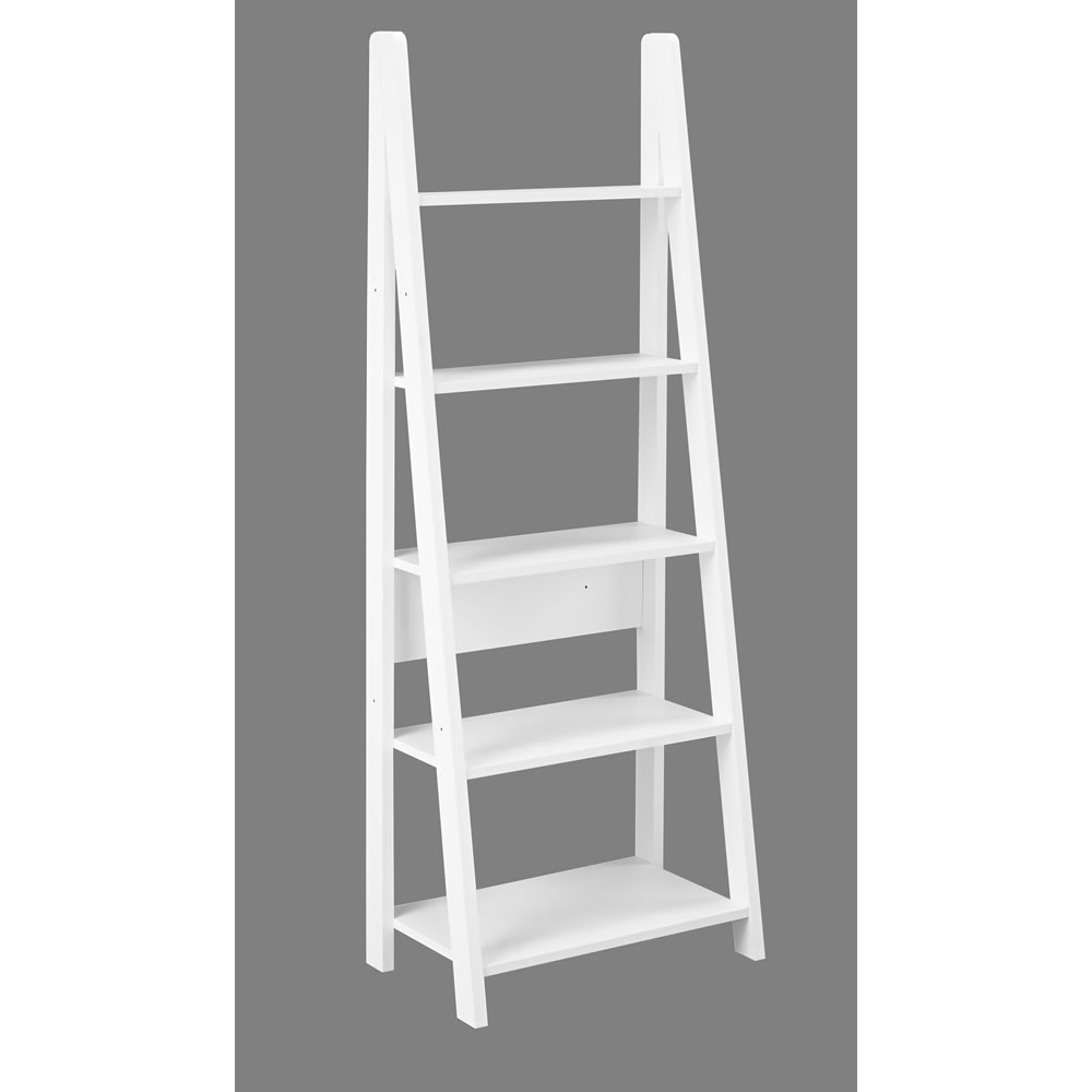 Wilko Scandinavia White Ladder Bookcase Image 2