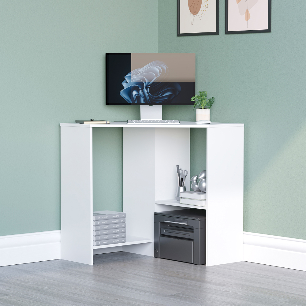Vida Designs Hetton Corner Computer Desk White Image 4